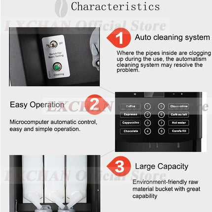 HomeWise Commercial Instant Beverage Machine 7Hot Different Drinks Hot Water Flavor Adjustment Have CE Coffee Maker 220-240V