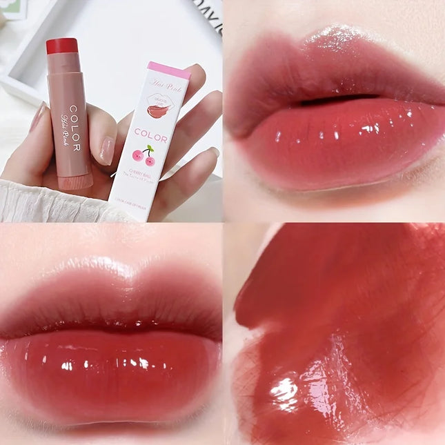 Colored moisturizing lip balm that hydrates, moisturizes, reduces lip lines, and prevents dryness.