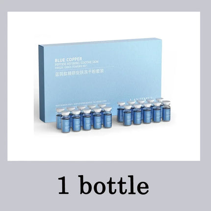 Blue Copper Peptide Freeze-Dried Powder Set Oligopeptide Anti Wrinkle Essence Shrink Pores Acne Treatment Skincare Serum 20pcs
