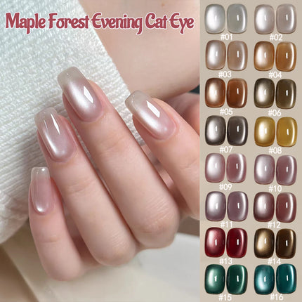 ZH Autumn And Winter Nails Toe Selling Whitening Glass Bead Cat Eye Gel Nail Polish Black Nails Nail Art Grey Cat Eye Nail Glue