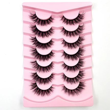 New 7 pairs of thick, 3D simulation mink fur fake eyelashesshort, dramatic fake eyelashes  wholesale full line fake eyelash make
