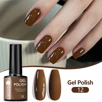 UR SUGAR 7ML Autumn Nail Gel Brown Series All For Manicure Gel Nail Polish Semi Permanent Soak Off LED UV Nail Art Varnishes