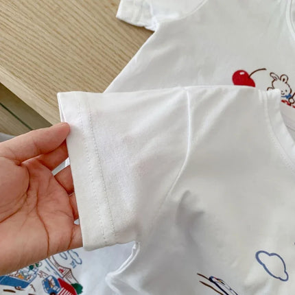 Baby Short Sleeve T-Shirt Infant Girls Boys Tees 2025 Summer New Breathable Fresh Comfortable And Stylish Printed Top Costume