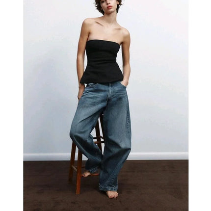 Spring New Women's Design Slim Fit Double Cloth Wrap Chest Sleeveless Top Simple Sleeveless Commute Regular Length Pure Color