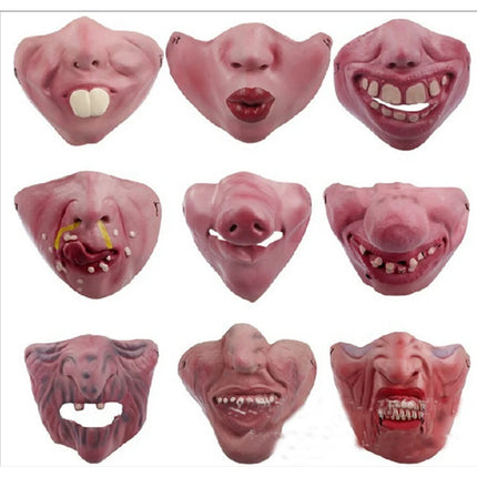 Clown Mask Cosplay Latex Props Humorous Elastic Band Horrible Scary Half Face Masks Adult Party Funny Halloween Decor Toy