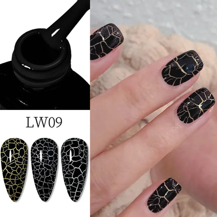 Crackle Nail Polish Gel, 7ML/0.24oz - Hypoallergenic, Acetone-Free, Blow-Dryable for Quick Cracking Effect