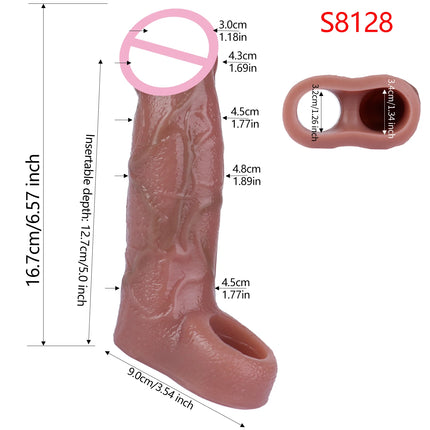 SXXY Ultra Realistic Penis Sleeve Lifelike Hollow Dildo For Men Delay Ejaculation Male Penis Enlargement Sex Toys With Cock Ring
