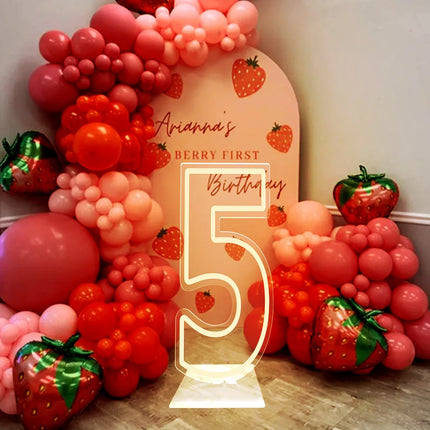 Large Size Warm White LED Neon Numbers Sign 76cm/100cm Stand up & Wall Mounted for Birthday Wedding Celebration Party Decor