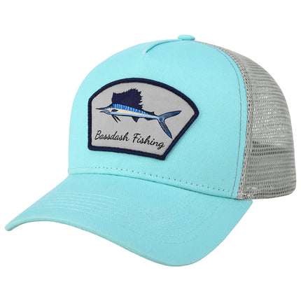 BASSDASH Trucker Hat Embroidered Patch Adjustable Baseball Cap Mesh Back Fishing Hat