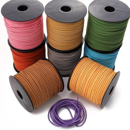 3mm Faux Suede Braided Cord Korean Velvet Leather For Handmade DIY Beading Bracelet Jewelry Making Thread String Rope 1m/4m/roll