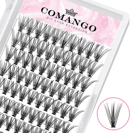 DIY Cluster Lashes For Personal Makeup 60 Pcs Wide Stem Clusters C D Curl 8-18mm CoMango Eyelash Extension