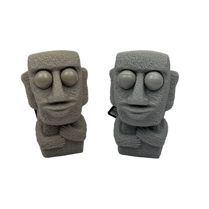 Creative Squeeze Stone Man Stress Toy Soft Rebound Moai Statue Funny Eyes Expression Relaxing Gift for Children Adults