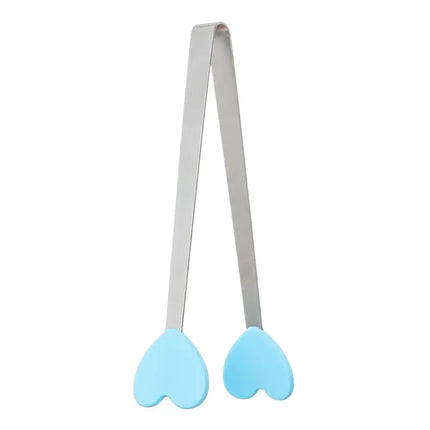 1pc Creative Silicone Stainless Steel Mini Snack Food Tongs Non-slip Handles BBQ Bread Ice Cube Clip Kitchen Accessories