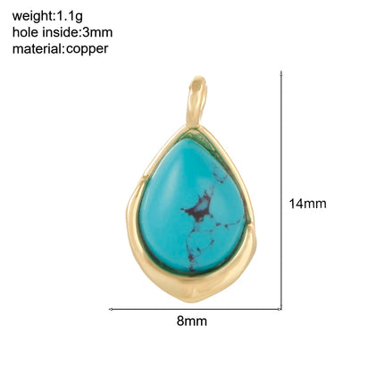 Bohemian Natural Stone Bead Charms For Jewelry Making Supplies Blue Green Stone Zircon Dijes Diy Earrings Bracelet Necklace