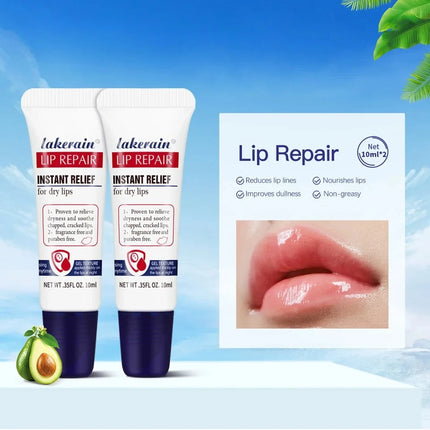 2pcs/Lot Lip Repair Gel Moisturizing Instant Relief For Dry Lips Liquid Lip Balm Paraben Free Lip Care Product Reduce Lips Line