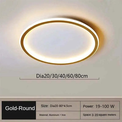 LED Modern Ultra-Thin Ceiling Light, Living Room, Bedroom, Balcony, Gold Black Circular Ceiling Light, Home Decoration Lighting