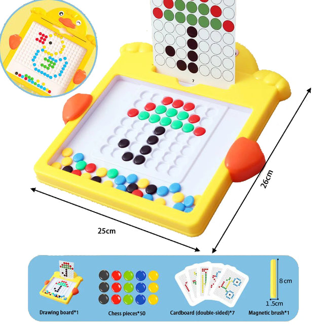 Kids Magnetic Drawing Board Yellow Duck Dinosaur Writing Board Creative Drawing Booklets Pattern Educational Montessori Toy Gift