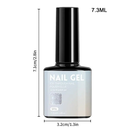 7.3ml Glitter Quick Dry Long Lasting Enamel Pearl White Nail Gel Pearl White Gel Nail Polishing NailArt Decoration for Women