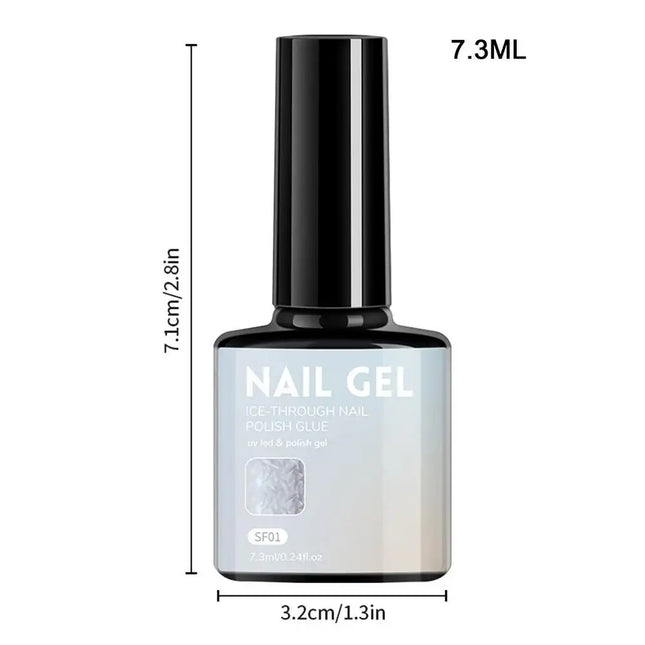 7.3ml Glitter Quick Dry Long Lasting Enamel Pearl White Nail Gel Pearl White Gel Nail Polishing NailArt Decoration for Women