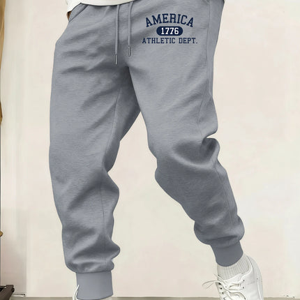 America Athletic Dept Printed Men Sweatpant Casual Pant Fashion Warm Britches Trendy Street Unisex Pants Autumn Fleece Trousers