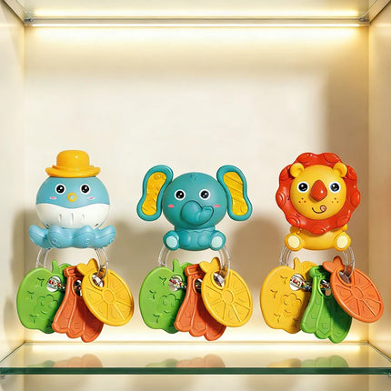 Baby Teething Rattle Toy, an Early Education Toy That Helps Develop Hand-Eye Coordination, Featuring Cute Cartoon Designs Like L