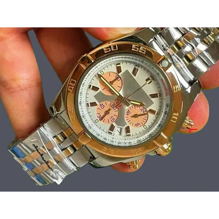 2026A111.44mm high-quality men's luxury quartz movement watch, chronograph, date watch, stainless steel men's watch