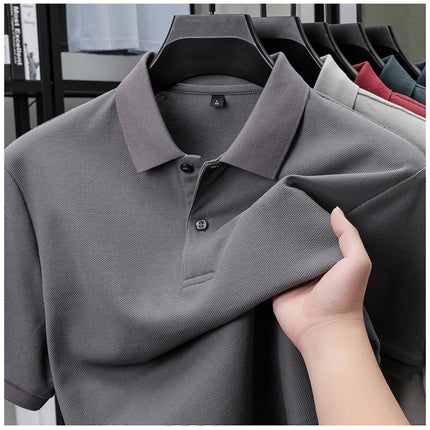 Men's 100% Cotton Polo Shirt - Summer Casual Breathable Tee, 19 Colors, Ideal for Golf and Sports, Business Casual, Silk-Like Finish