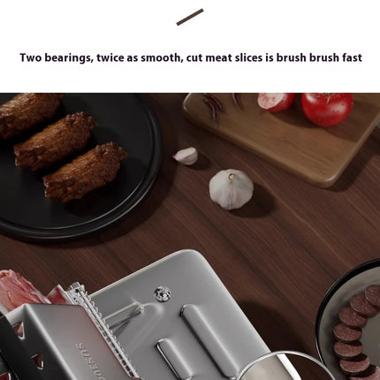 GIANXI Mutton Roll Slicer Machine Stainless Steel Meat Slicer Beef Thin Slice Frozen Meat Household Barbecue Hot Pot Cooking