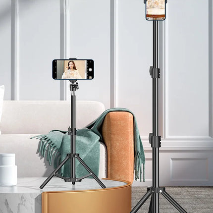 160cm Live Broadcast Tripod Landing Type Camera Anchor Selfie Light Frame Metal Thermometer Phone Holder