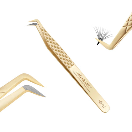 NAGARAKU Precision Fiber Tip Tweezer for Eyelash Extensions Professional Eyelash Tweezers Antistatic Straight