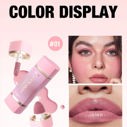  2-in-1 Liquid Blush Matte Lip Gloss Dual-purpose Liquid Blush Waterproof Multi-purpose Blush Stick Cheek Natural Blusher Cute