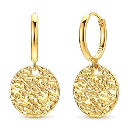 Women original 925 Silver Golden Glowing Firefly Stud Earring Bilayer Round Droplets Heart Gold Hoop Earrings Party Jewelry Gift