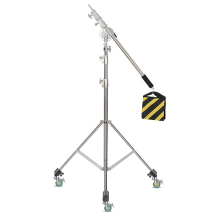 290cm Stainless Steel Tripod Metal Light Stand l Air Pressure Bearing 15kg For Ring Light Live Youtube and Photography Softbox