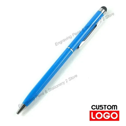 100 Pcs 13-color Metal 2-in-1 Stylus Universal Ballpoint Pen Custom Logo Text Engraving Office School Advertising Pen Wholesale