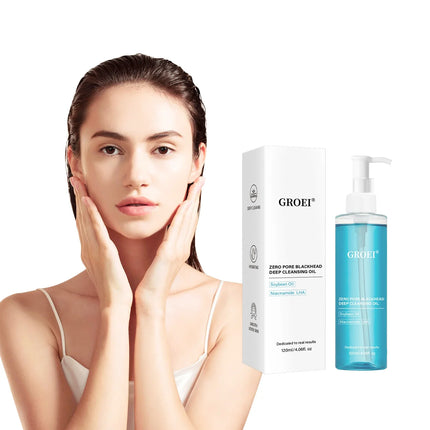 GROEI Cleansing Oil, Gentle Deep Cleansing, 3-in-1 for Eyes/Lips/Face, Skin-Nourishing Non-Comedogenic