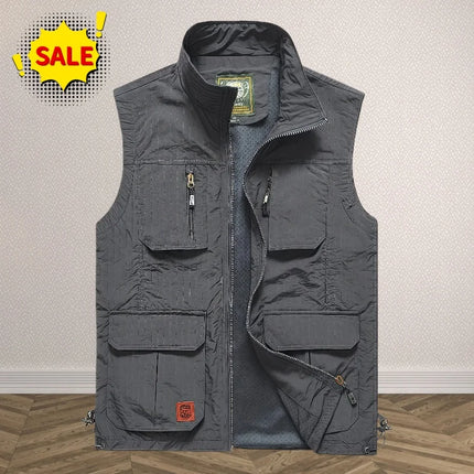 2026 New Quick Dry Thin Outdoor Casual Vest Men's Fishing Photography Multi-Pocket Lightweight Breathable Comfortable Vest Top