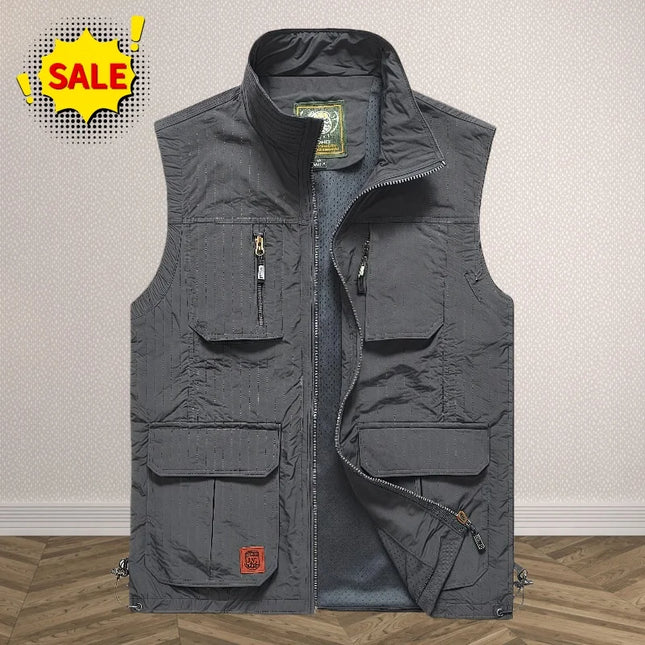 2026 New Quick Dry Thin Outdoor Casual Vest Men's Fishing Photography Multi-Pocket Lightweight Breathable Comfortable Vest Top