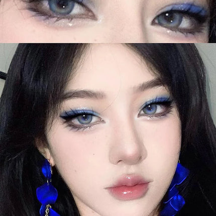 Punk Smoky Red Black Eye Shadow Palette Waterproof Gothic Matte Blue Eyeshadow Tray Women Halloween Eye Pigments Makeup Palette