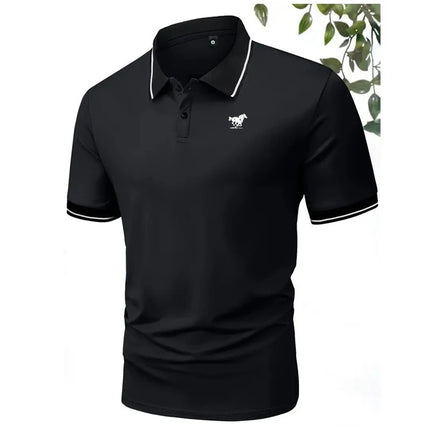 Fashion Men's Short Sleeved Summer Polo Shirt with 3D Digital Printing for Casual Outdoor Wear Cross-border Europe and America