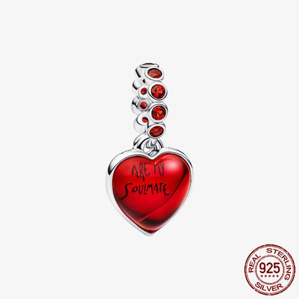 Key & Lock 925 Sterling Silver Pave Moon Heart Flower Dangle Charms Fit Original Bracelet Beads Jewelry DIY Gift plata de ley