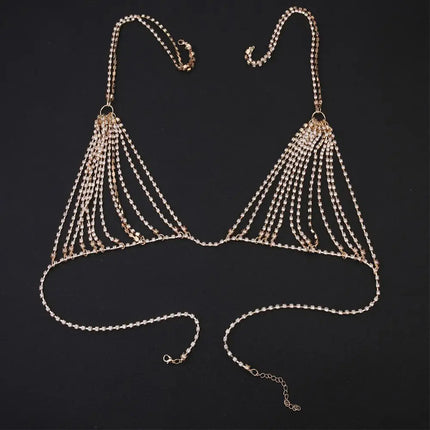 Beach Party Sexy Women Rhinestone Charming Crystal Jewelry Bra Jewelry Lingerie Bikini Chain