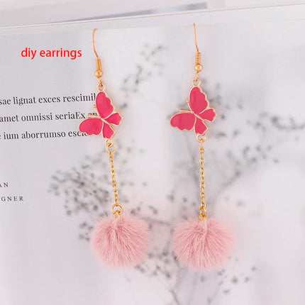 10pcs Plush Fur Covered Ball Beads Charms DIY Pompom Beads Pendant for Necklace Earring Bracelet Jewelry Making Supplies Finding