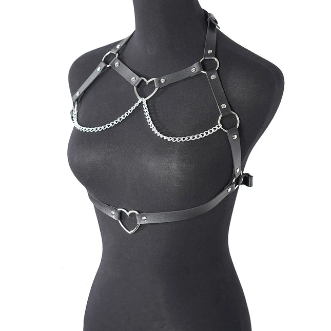 Women Fashion Chain Belt Leather Waist Belt Chest Harness Belt Corset Bondage Lingerie Punk Gothic Clothing Exotic Accessories