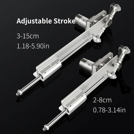 Remote Control Telescopic Linear Actuator 3XLR Connector with Suction Cup Bracket Big Adjustable Stroke 6-20cm/3-15cm for DIY