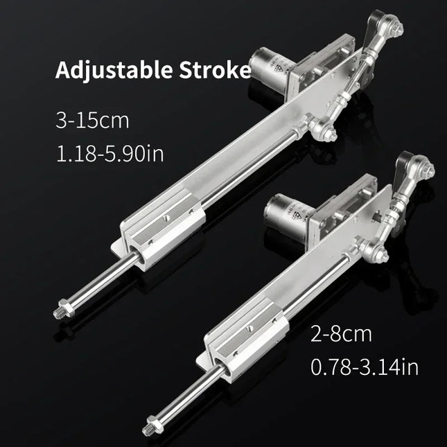 Remote Control Telescopic Linear Actuator 3XLR Connector with Suction Cup Bracket Big Adjustable Stroke 6-20cm/3-15cm for DIY