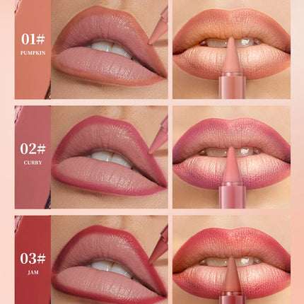 QIBEST Tapered Gradient Lip Liner Makeup Sets Matte Nude Brown Red Lipstick Waterproof Contouring Lipliner Lasting Makeup Kits