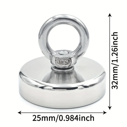 D16~D42mm Super Strong Neodymium Fishing Hook N52 Heavy Duty Rare Earth Neodymium with Countersunk Hole Eyebolt Salvage Magnetic