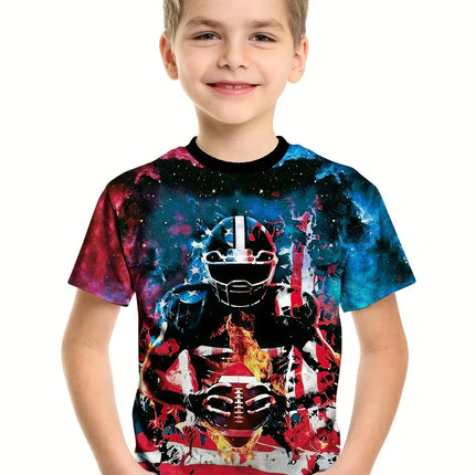 2024 Summer Kids Clothing Motorcycle Children's T-Shirt 3D Printing Short Sleeve Boys Girls Loose Tops Streetwear 2 To 8 Years
