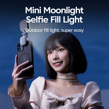 Mini Moon Light Selfie Fill Light Rechargeable 3 Modes Adjustable Brightness Clip On For Phone Laptop Tablet Meeting Make Up