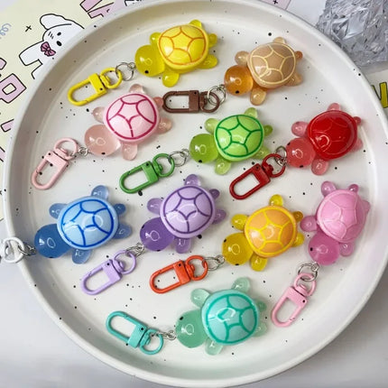 1/8Pcs Colorful Luminous Turtle Keychain Cartoon Glow in-the-dark Color Keyrings Resin Sweet Sea Animal Bag Pendant Hangings